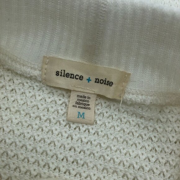 Silence + Noise Womens Sleeveless Textured Knit Top Mock Neck White Size M - Picture 3 of 5
